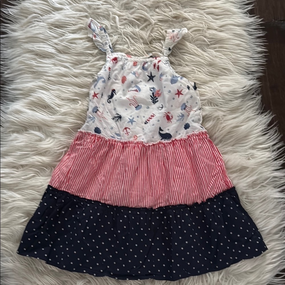 Trendy Nautical Themed Dress - Red, White, and Blue